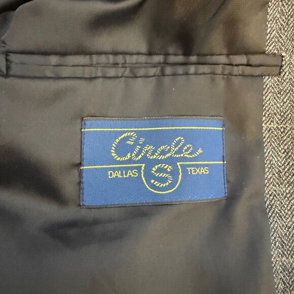 Circle S Western Plaid Wool Sport Coat Dinner Jacket Blazer Men 44R Brown Cowboy - Picture 12 of 14